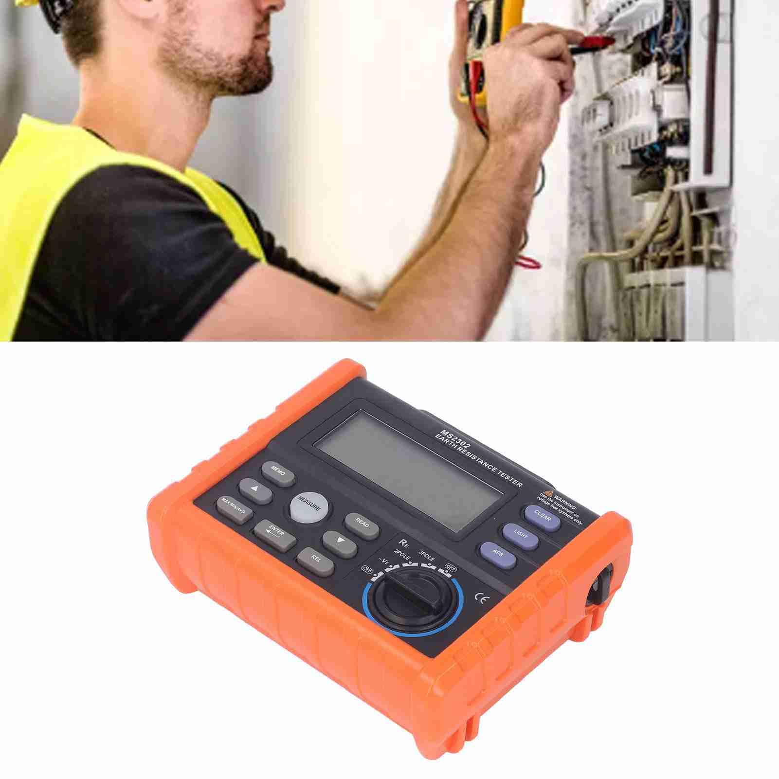 Generic Tester Rezystancji Uziemienia Cyfrowy Wyświetlacz LCD Trwały Miernik Rezystancji w środowiskach Wysokiego Napięcia ABS 600 V