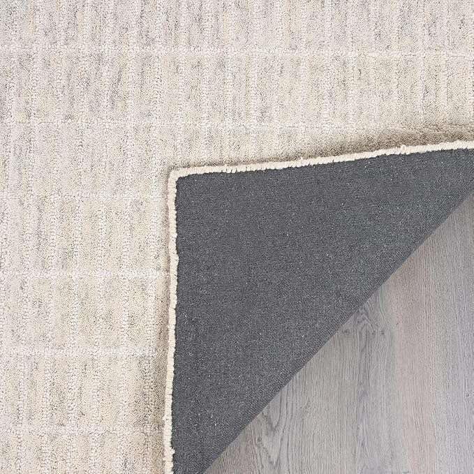 Premium Hand Tufted Area Rug, 100% New Zealand Wool Carpet, Non Slip Cotton Backing, Modern Traditional Rug for Living Room Bedroom Dining Room, Easy Care Soft Luxury Floor Rug, Gray, 6 x 9 ft