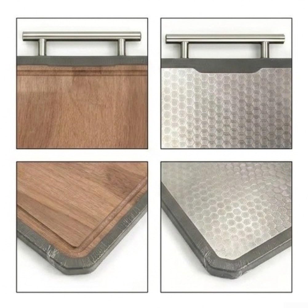 Tagliere in ebano massiccio per legno, grande, 42 x 32 cm, tagliere da cucina su entrambi i lati, anti-schegge, per carne, verdura, frutta, robusto tagliere da portata