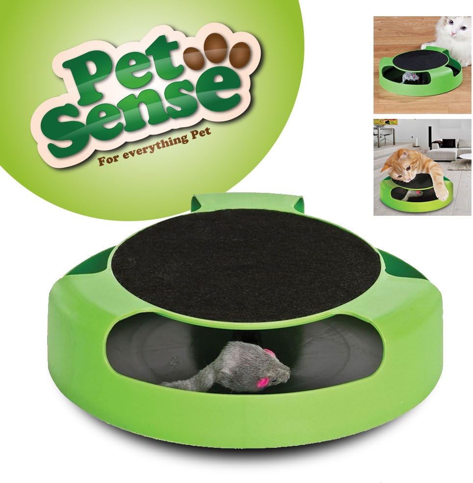 Petsense Catch The Mouse Moving Play Toy Interactive Plush Scratching Claw Mat Approx. Size: 25cm x 6.5cm