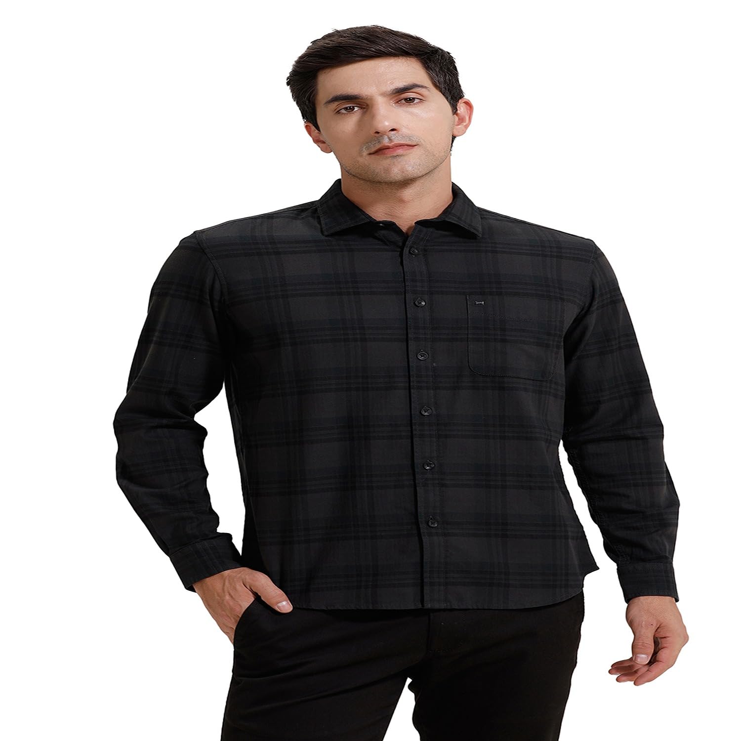 basics 100% Cotton Checked Shirt for Men | Slim Fit | Everyday Smart Casual Wear | Full Sleeve-picture-34