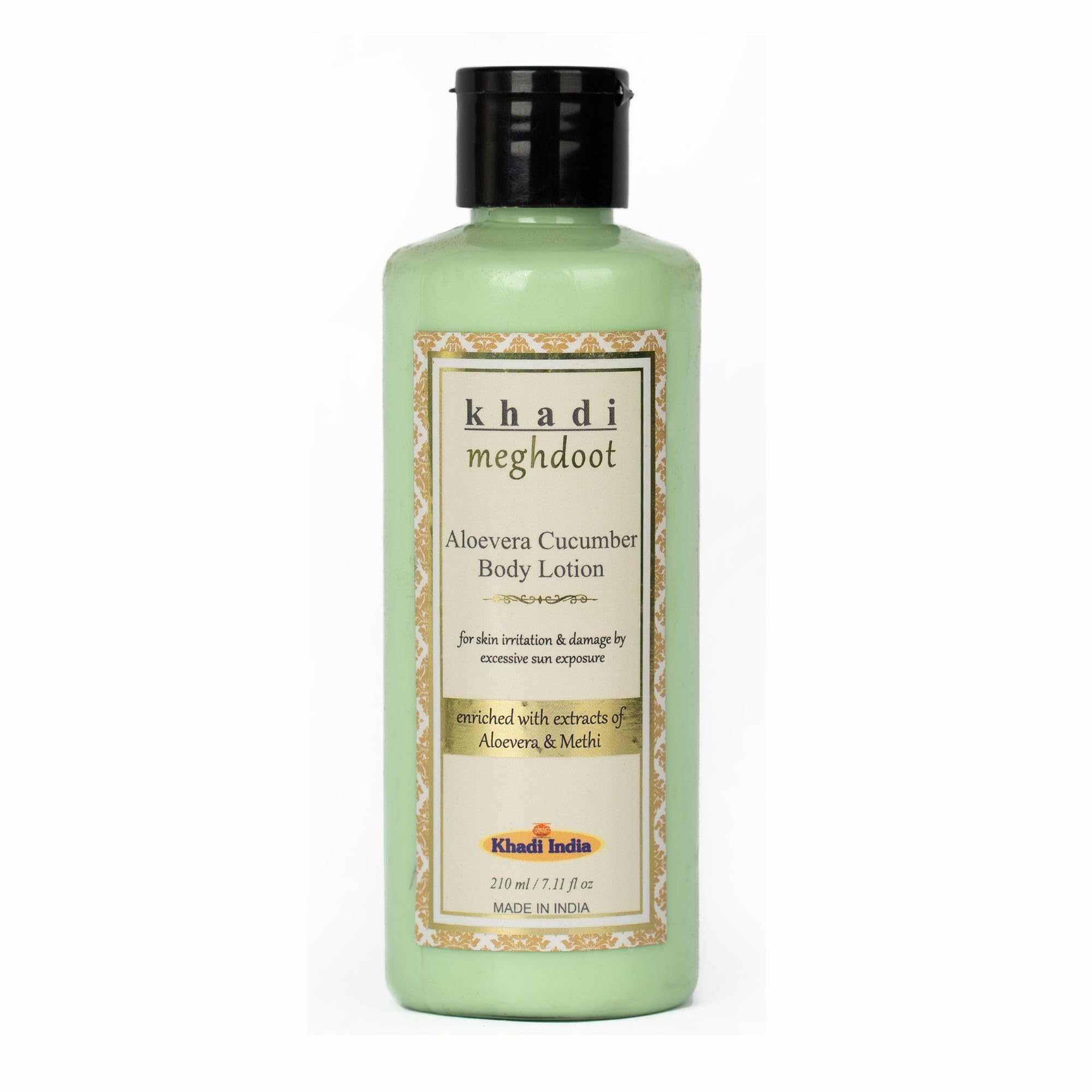 KHADI MEGHDOOT Alovera-Cucumber Body Lotion with Sunburn Protection, 210 ml