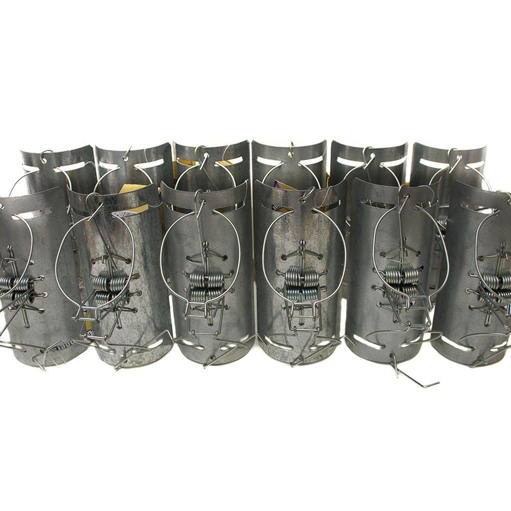 STV152M Mole Tunnel Trap, Traditional, Humane, Two-Way Trap for Mole Control, Suitable for Use In Frosted Ground and Wet Weather (Pack of 12), Silver, 38x15x14 cm