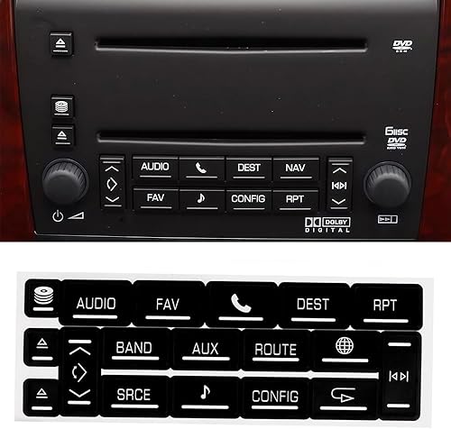 Miniatura 2 de Calcomanías de reparación de botones de CA y multimedia compatibles con Cadillac Escalade EXT ESV 2007-2014 con control de clima y reparación de