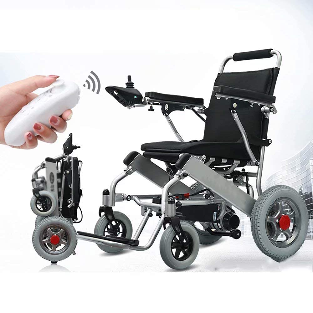 K Sedia a rotelle elettrica, Sedia a rotelle Intelligente con Telecomando, Luce Pieghevole, Adatta per Anziani e disabili Bella casa