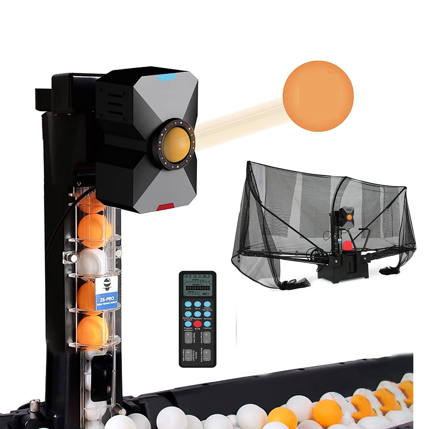 Table Tennis Robot - Automatic Ball Launcher for Solo Practice with 36 Spin Variations and Training Features