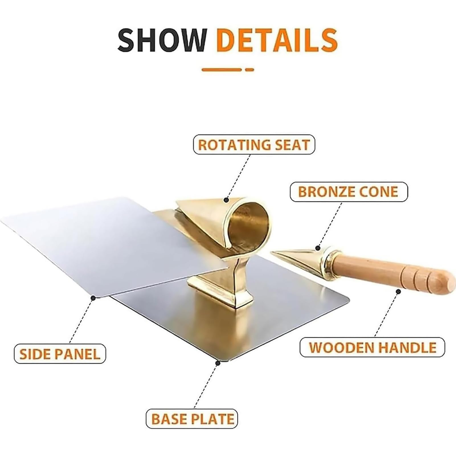 Rouleau de cône gaufré en cuivre pur commercial, outil de cuisson et de pâtisserie pour cônes de crème glacée et omelettes, essentiel pour un usage professionnel et domestique
