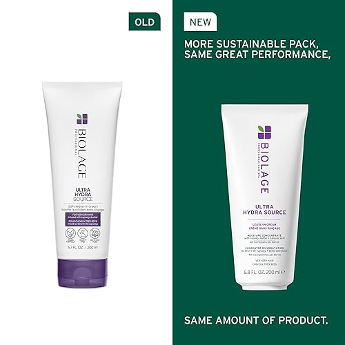 Miniatura 2 de Biolage Ultra Hydra Source - Crema sin enjuague, hidrata y controla el encrespamiento, para cabello muy seco, grueso, infundido con microdosificado