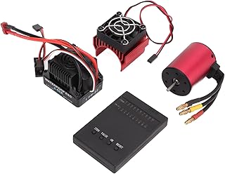 VGEBY Brushless ESC,Waterproof RC S3650 5200KV Brushless Motor Set with 60A Programming Card and Heat Sink for 1/10 RC Car Car Model Accessory
