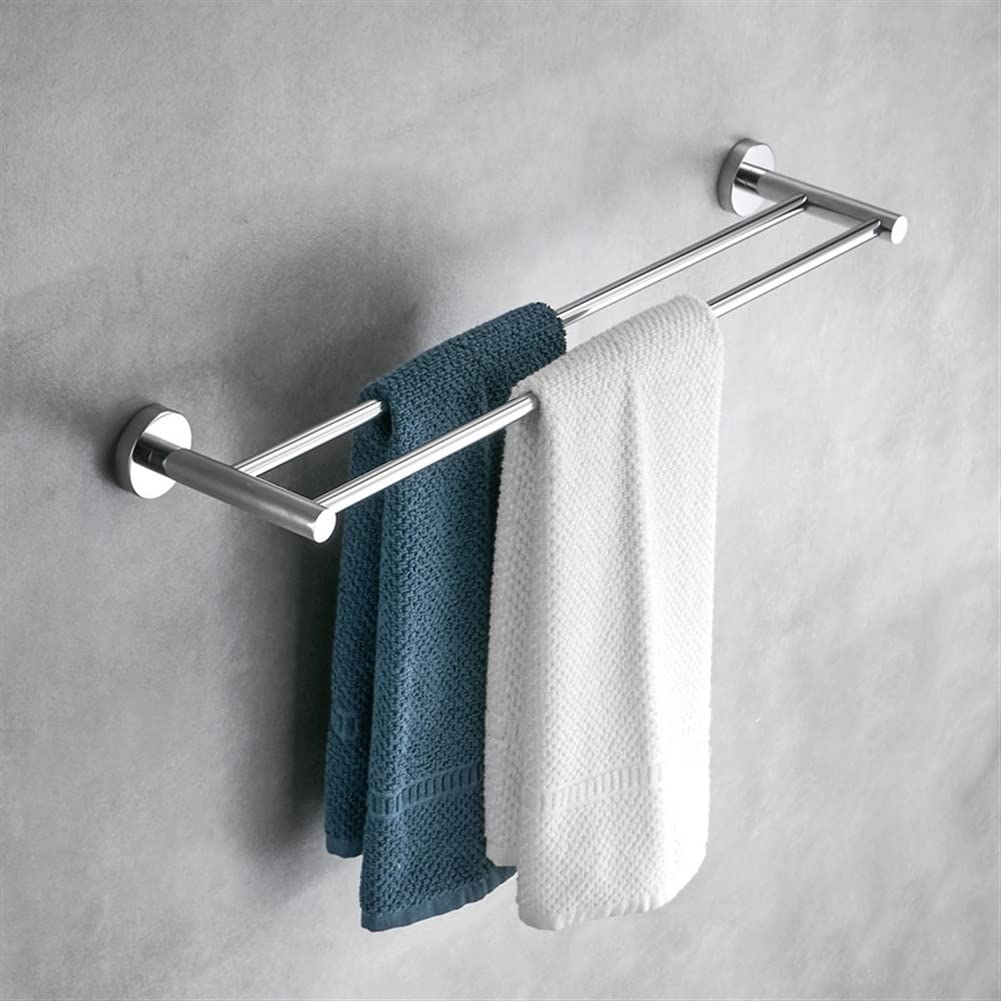 DKRAHRJJ Towel Racks, Towel Rail for Bathroom,Towel Bar Wall Mounted Towel Holder Rod Hand Towel Holder/Double Bar 60Cm