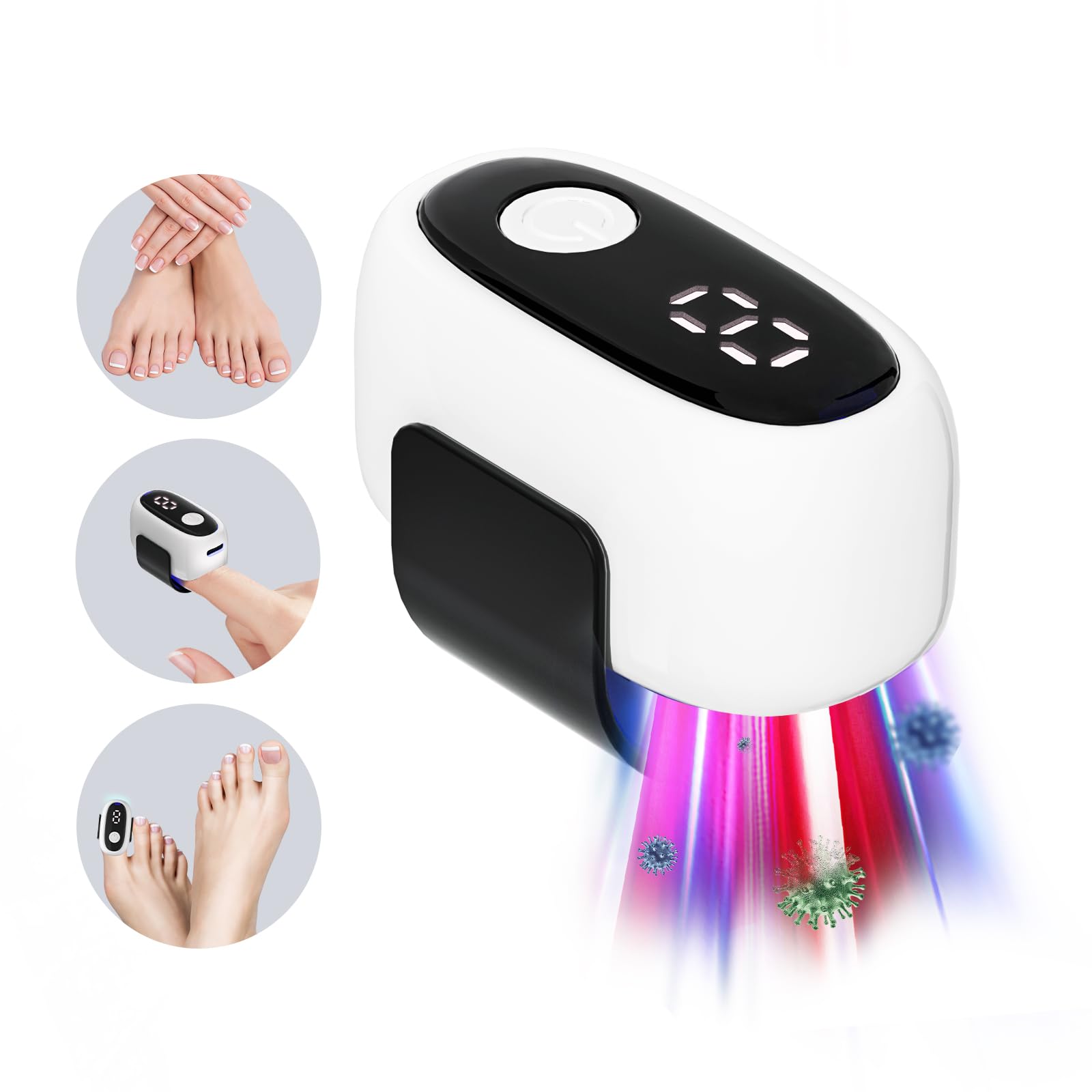 New Nagelpilz Lasergerät【Upgrade 3 * 470nm Blau & 1 * 905nm Infrarotlicht 】Nagelpilz Laser 【21Tage schnell wirkende】Nagelpilz Testsieger