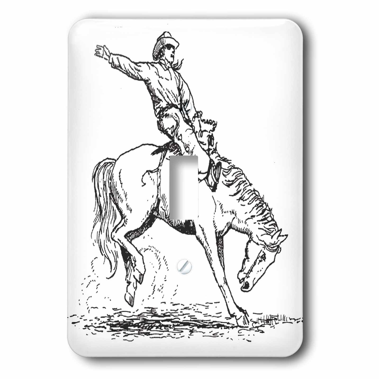 Interrupteur a baionnette Rodeo Rider multicolore bouton mural 3dRose