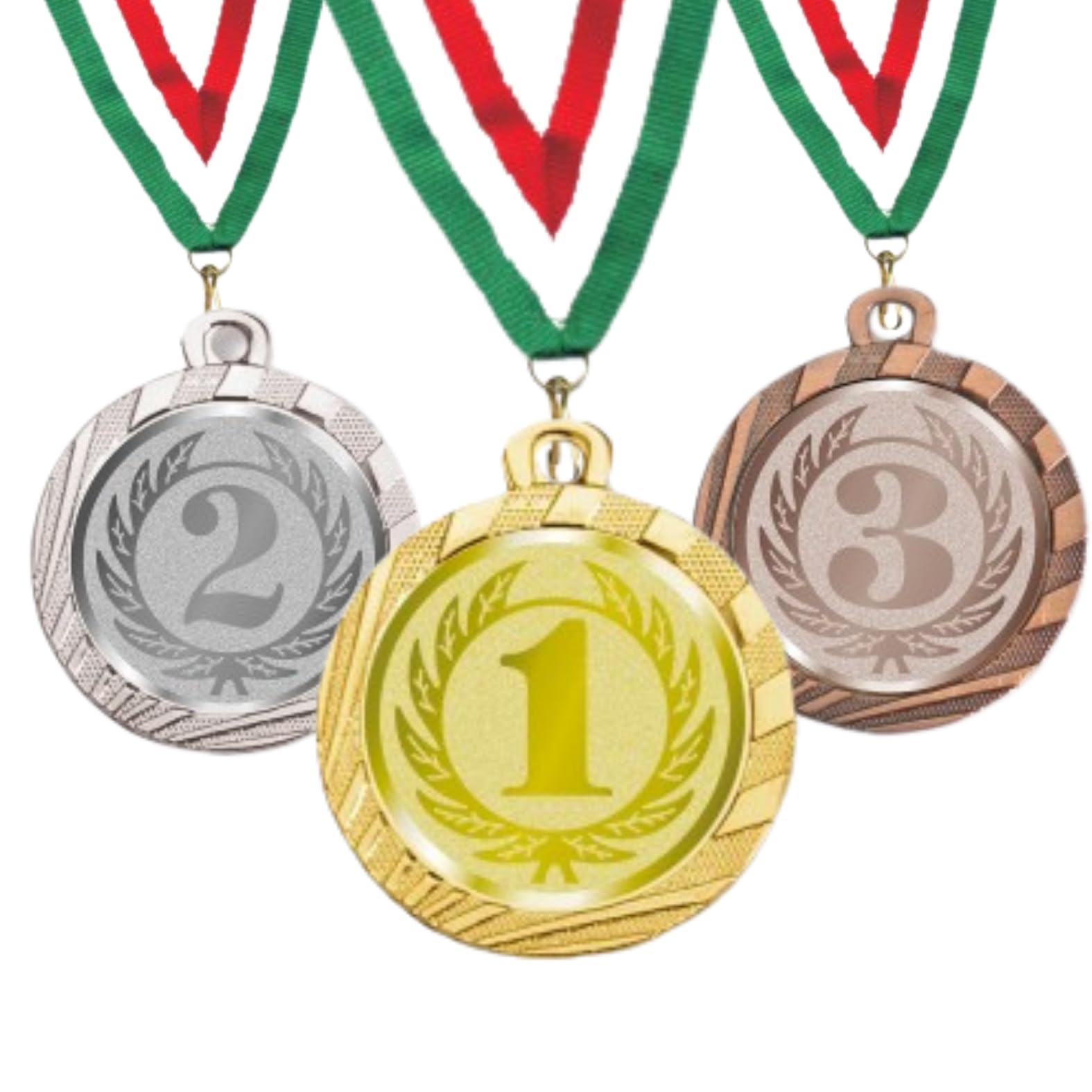 Tris Medaglie Premiazioni Personalizzate da 3,2 cm con Laccetto Medaglia Personalizzabili in Metallo con Stampa Personalizzata, Gare, Calcio, Fantacalcio, Sport | SET-23.008.Y3