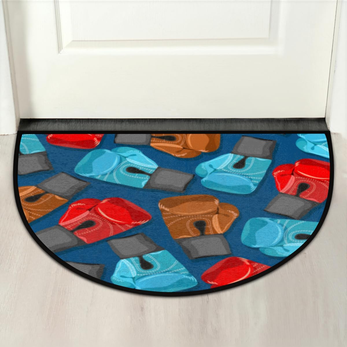 Tavisto Boxing Half Round Door Mat Outdoor Indoor Entrance Floor Mat Durable Non-Slip Waterproof Welcome Mats for Front Door Back Door 24" X 36"