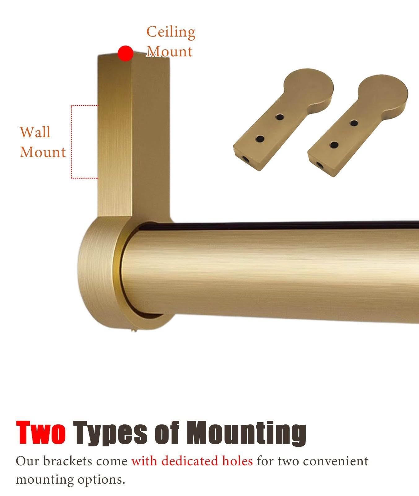 Asta Appendiabiti Asta Appendiabiti Dorata Montaggio a Soffitto/Parete, Barra Appendiabiti Silenziosa per Piccoli Spazi, Asta Appendiabiti con Asta Rotonda Resistente(102cm (40 in))