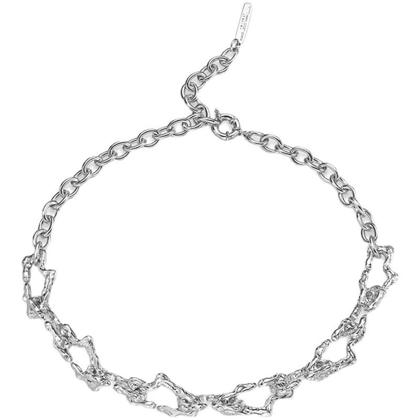 Collier grande chaîne en métaux lourds au design de niche audacieux