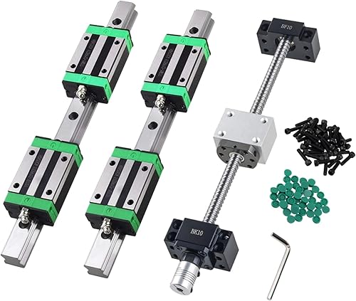 Miniatura 8 de ANWOK - 2 rieles de guía lineal HGR20-31.496 in con 4 piezas HGH20CA tipo cuadrado bloque de rodamientos de carro, juego de rieles lineales, barra