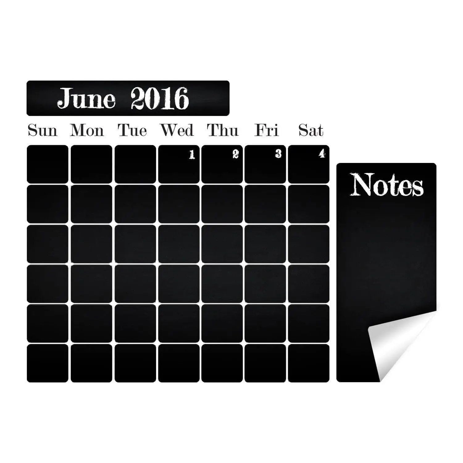 Lavagna adesiva da parete con planner mensile, 55 x 41 cm