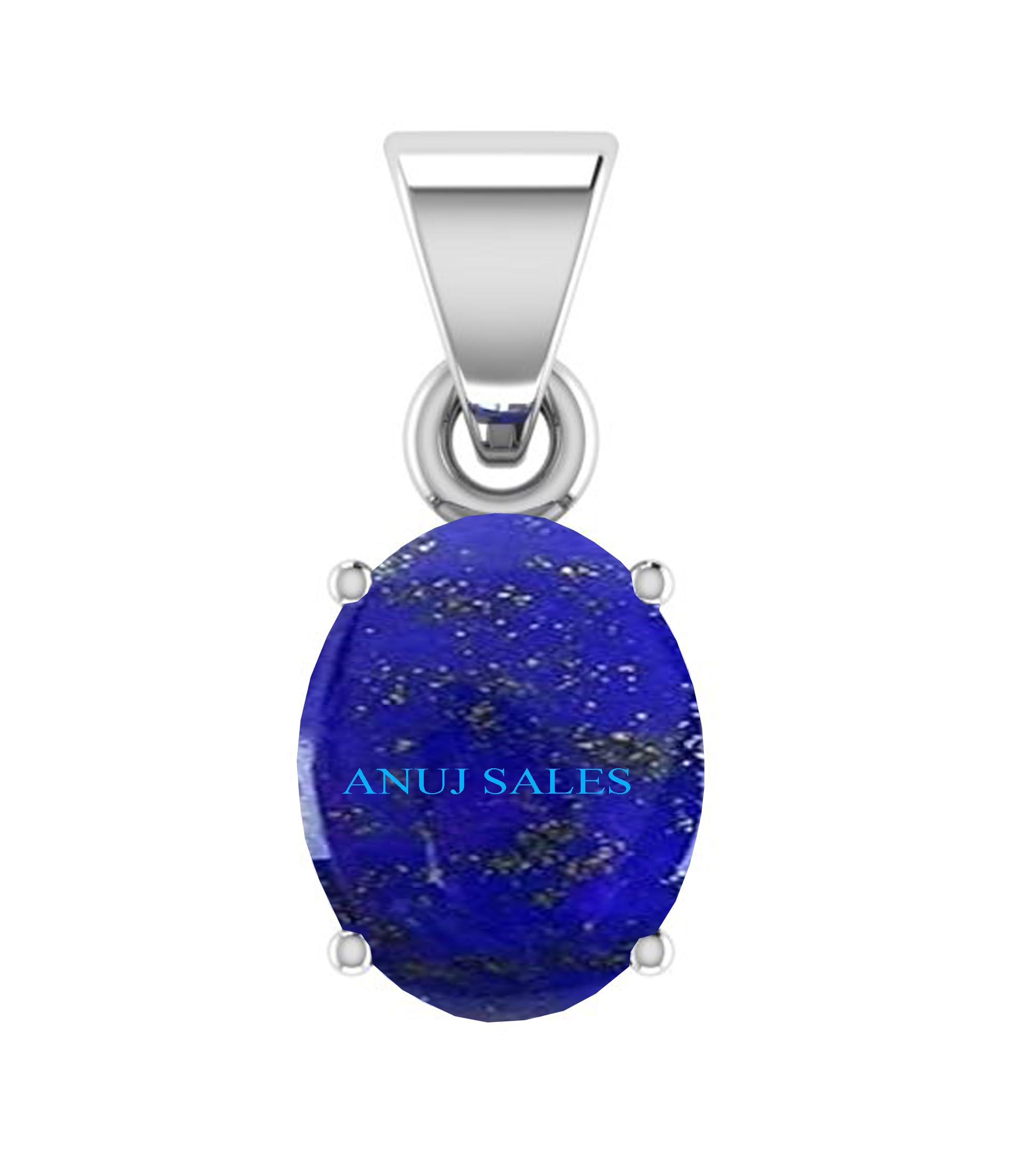 6.25 Ratti /5.50 Carat Natural AA++ Quality Lapis Lazuli Pendant/Locket Silver Plated for Girl and Women-image-43