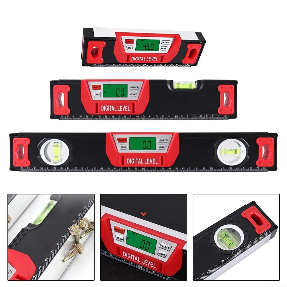 Niveau à bulle numérique, règle de niveau électronique, mesure de l'angle, compteur de pente numérique, affichage LED, rapporteur inclinomètre (30 cm)
