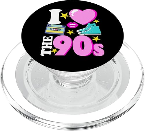 I Love The 90s Cool Retro 90s Party Disco PopSockets PopGrip para MagSafe