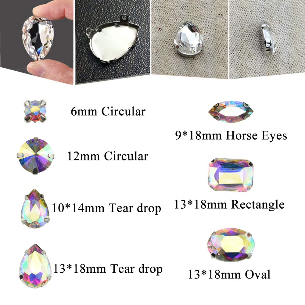 Clear Rhinestones Hahiyo 24-Piece Rhinestone Claw Bases - Transparent ...
