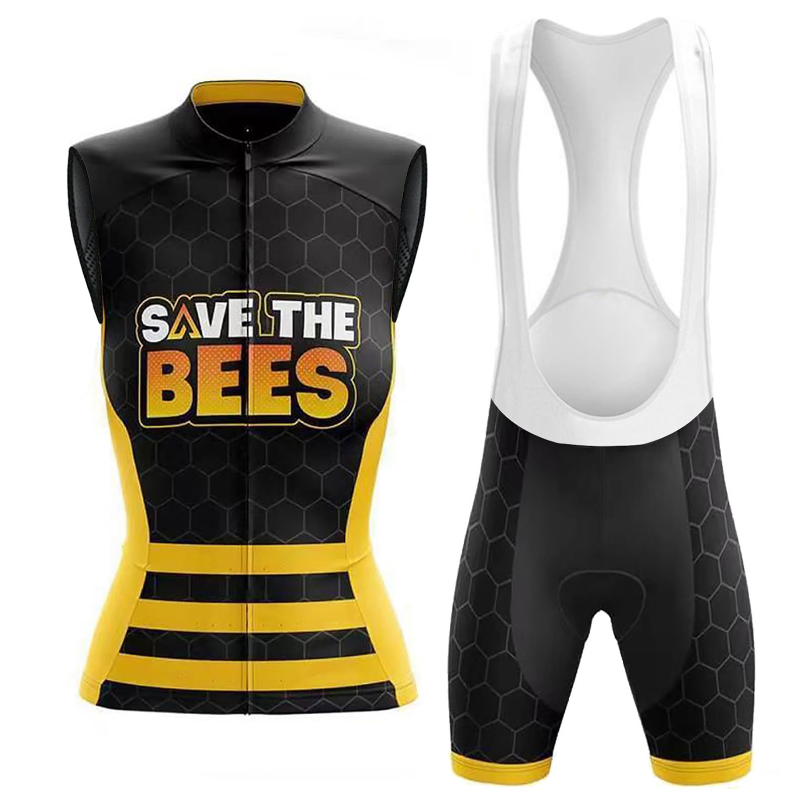 Completo Ciclismo Donna Estivo Abbigliamento Bici MTB Tuta Ciclista Senza Maniche,Maglietta Bicicletta Gilet e Salopette Pantaloncini con 19D Gel Imbottiti,Maglia Ciclo Sleeveless Asciugatura Rapida