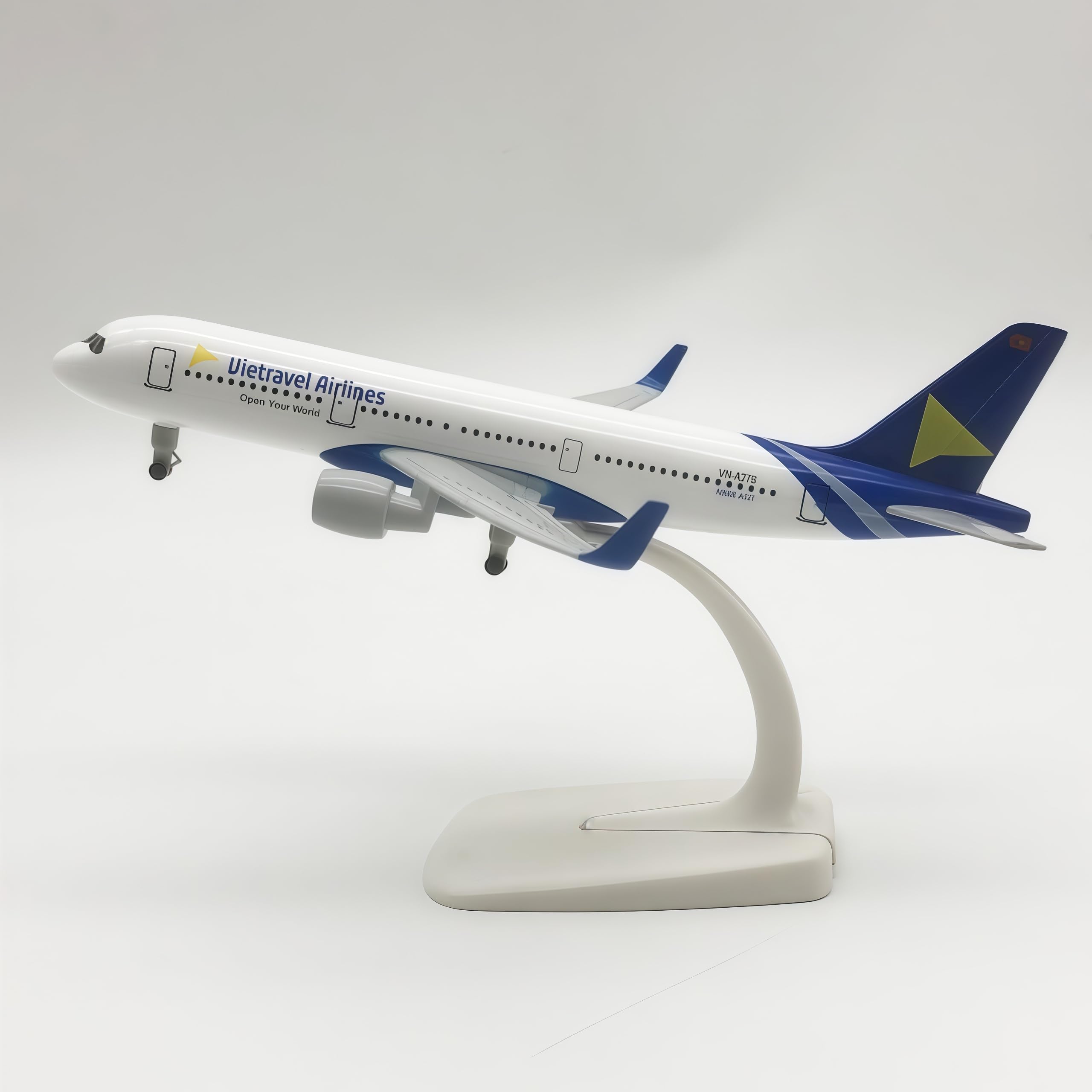 LGSRSNXHTX 20cm Vietravel A321 Diecast Metal Airplane Model Aircraft Model With Stand For Aviation Enthusiast Gift,Model aircraft collection