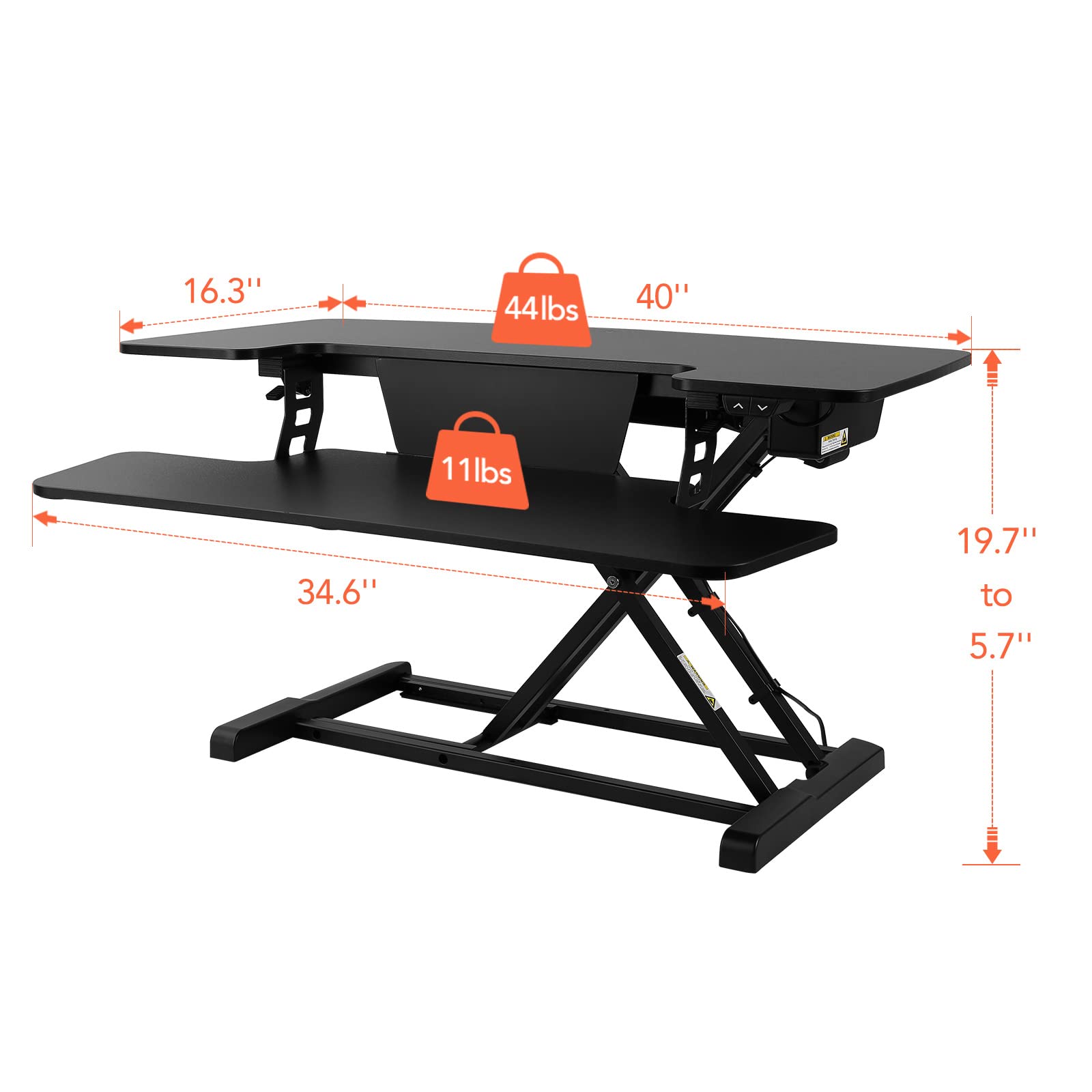 Buy FlexiSpot Electric Standing Desk Converter 40" Height Adjustable