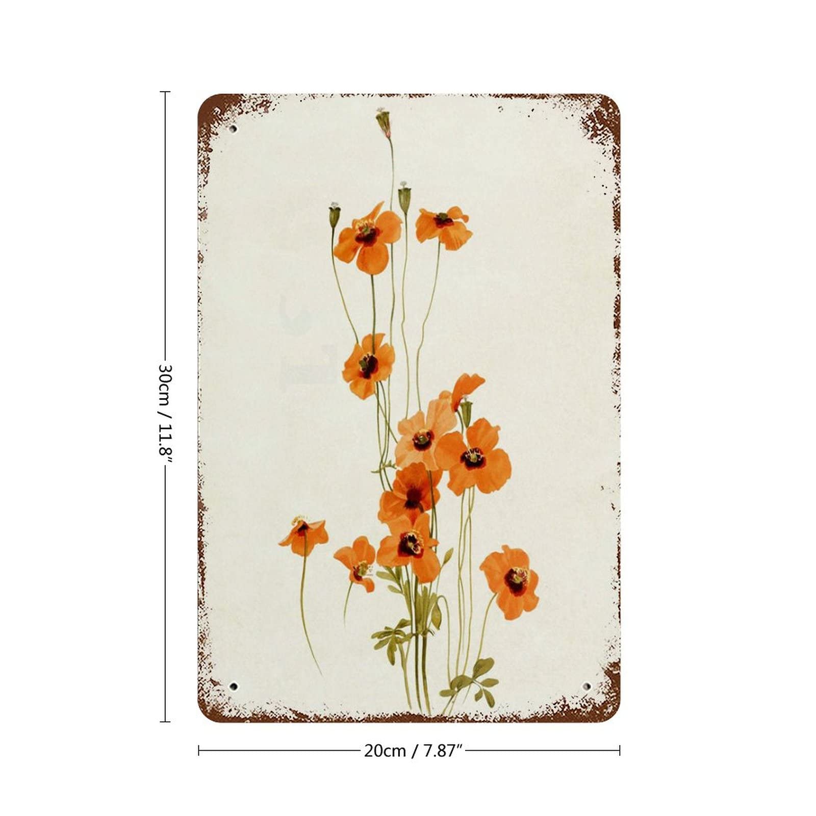 Amazon.com: VIOFLOW Vintage Metal Tin Sign Orange Poppy Flowers