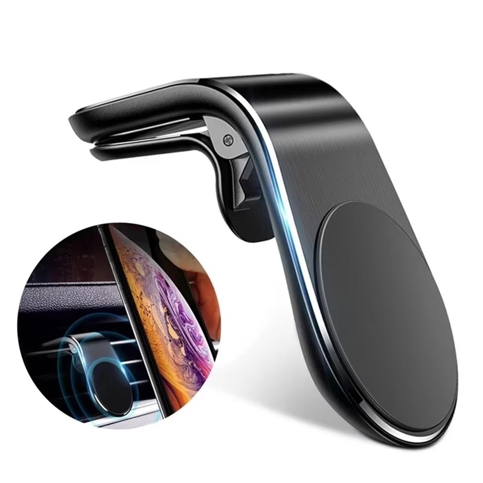 Per Samsung Supporto Magnetico Universale Cellulare Per Bocchette Ventilazione GPS Per Smartphone Supporto Telefono Auto(Silvery)