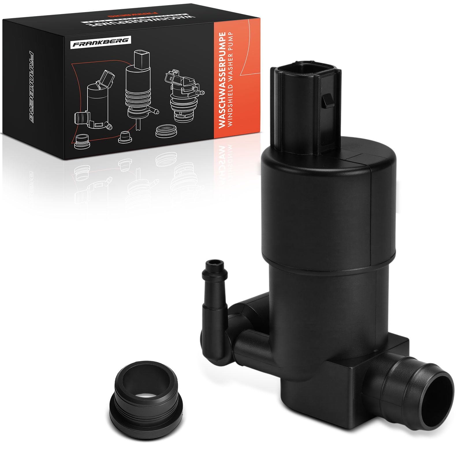 Frankberg Pompa lavavetri Pompa acqua lavaggio Pulizia vetri Anteriore Posteriore 2-Poli Compatibile con Ecosport Focus III Turnier Tourneo Custom V362 F3 Focus III Replace# 1791581