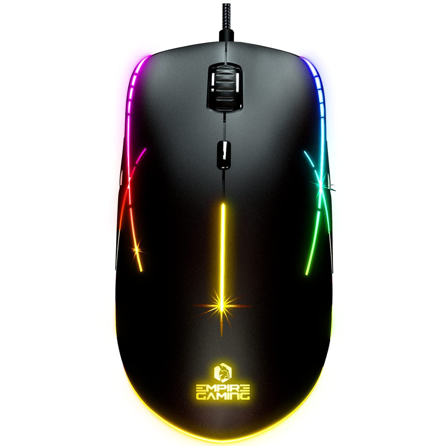 EMPIRE GAMING - X-Blades Przewodowa mysz gamingowa - Oburęczna - Podświetlenie LED RGB - Ergonomiczna - 6400 DPI 1000 Hz - 7 programowalnych przycisków - oprogramowanie w zestawie