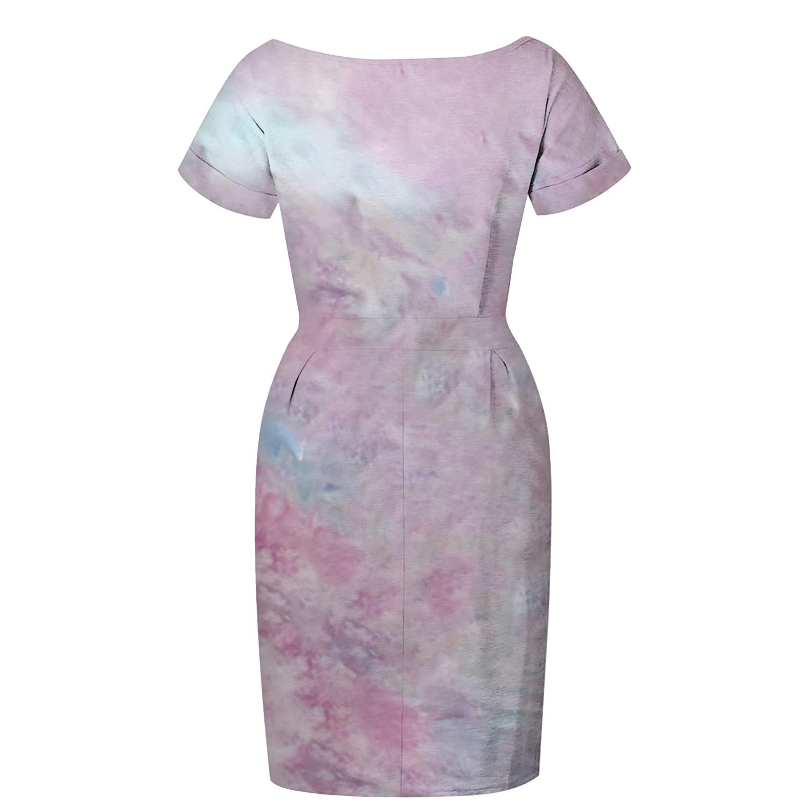 Vestido de Gala Vestidos de Verano para Mujer 2023 Manga de Verano Fiesta señoras Mujer Bolsillo Casual Vestidos de Verano para Mujer 2023