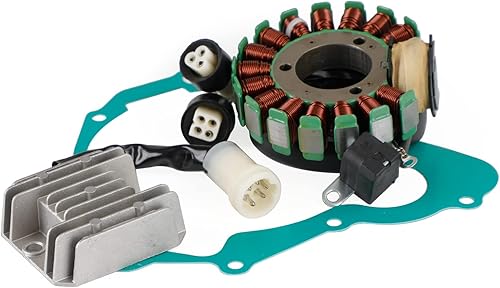 Miniatura 6 de Estator de bobina Magneto + regulador de voltaje + junta de montaje para Yamaha YFM225 Moto-4 1986-1988, YFM250 Moto-4 1989-1991