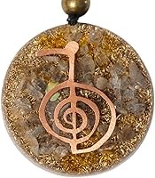 Handmade Cho-ku-Rei Orgone Pendant Necklace Labradorite Amber Copper Reiki Protection Amulet Yoga Women