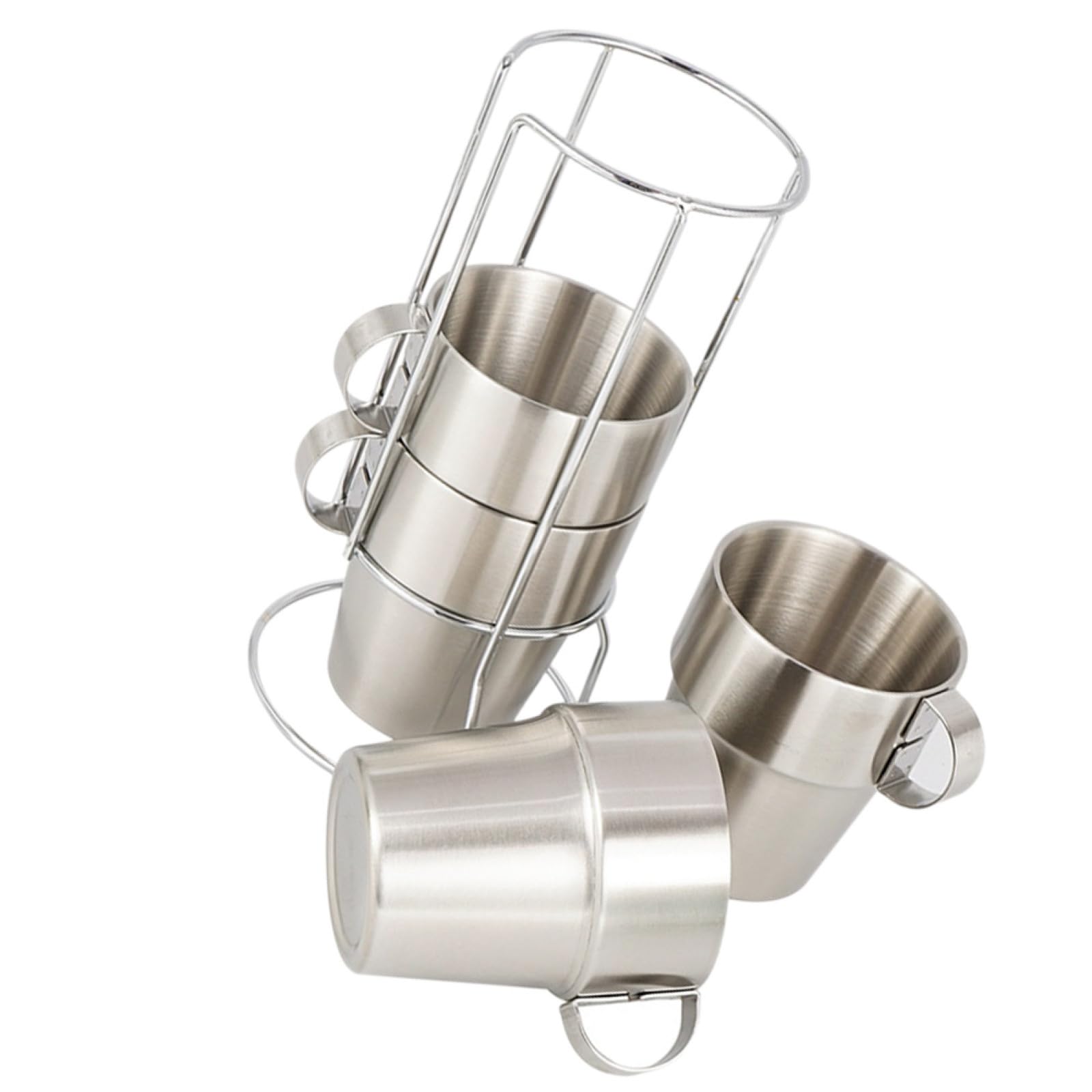 LALAFINA Tazas Térmicas de Acero Inoxidable de Doble Capa para Café, Set de 4 Unidades, Anti-quemaduras y Portátiles, Ideales para Actividades al Aire Libre