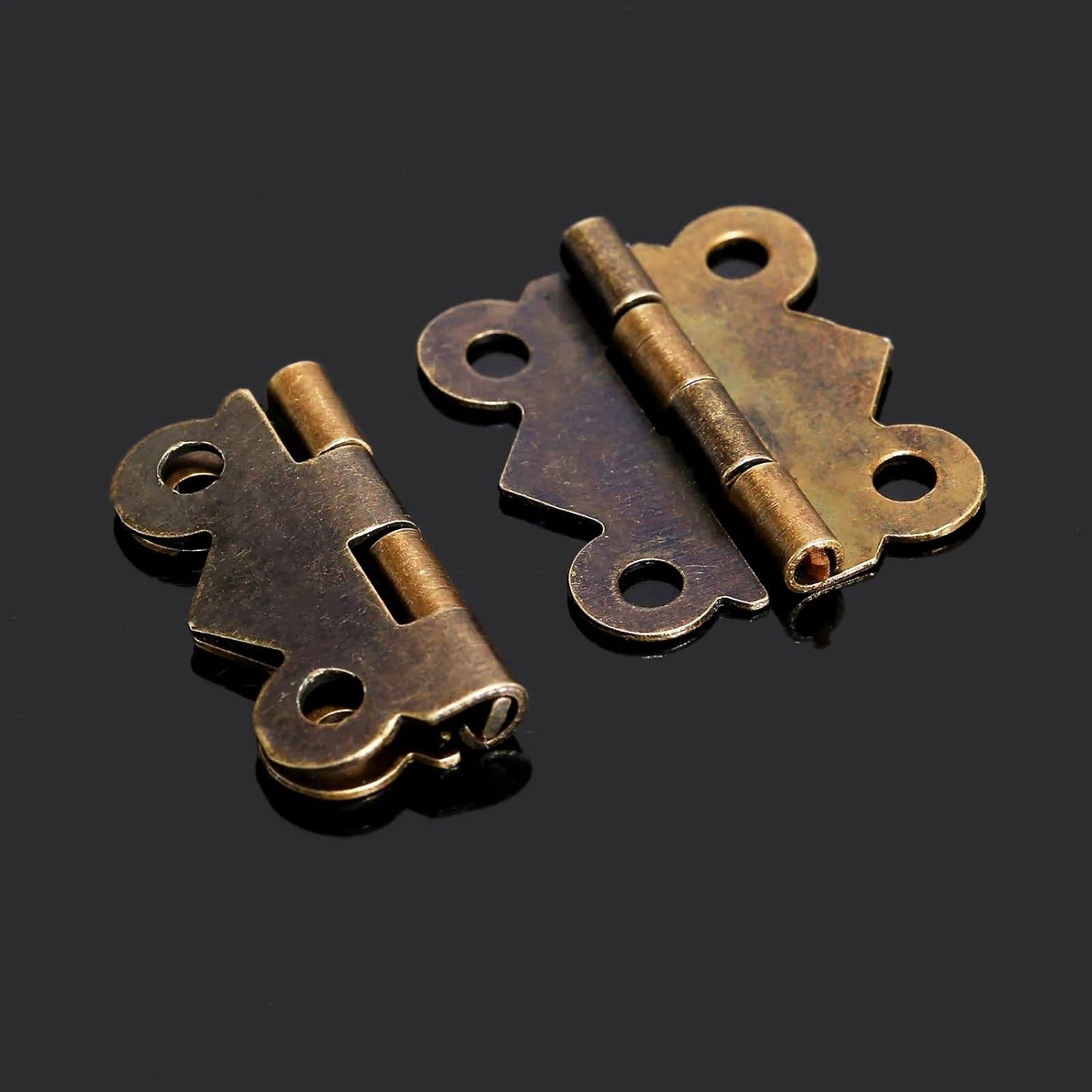 36pcs 20mm x17mm Mini Butterfly Furniture Hinge Jewelry Box Wood Dollhouse Door Hinge for Cabinet Drawer Jewelry Box DIY Repair