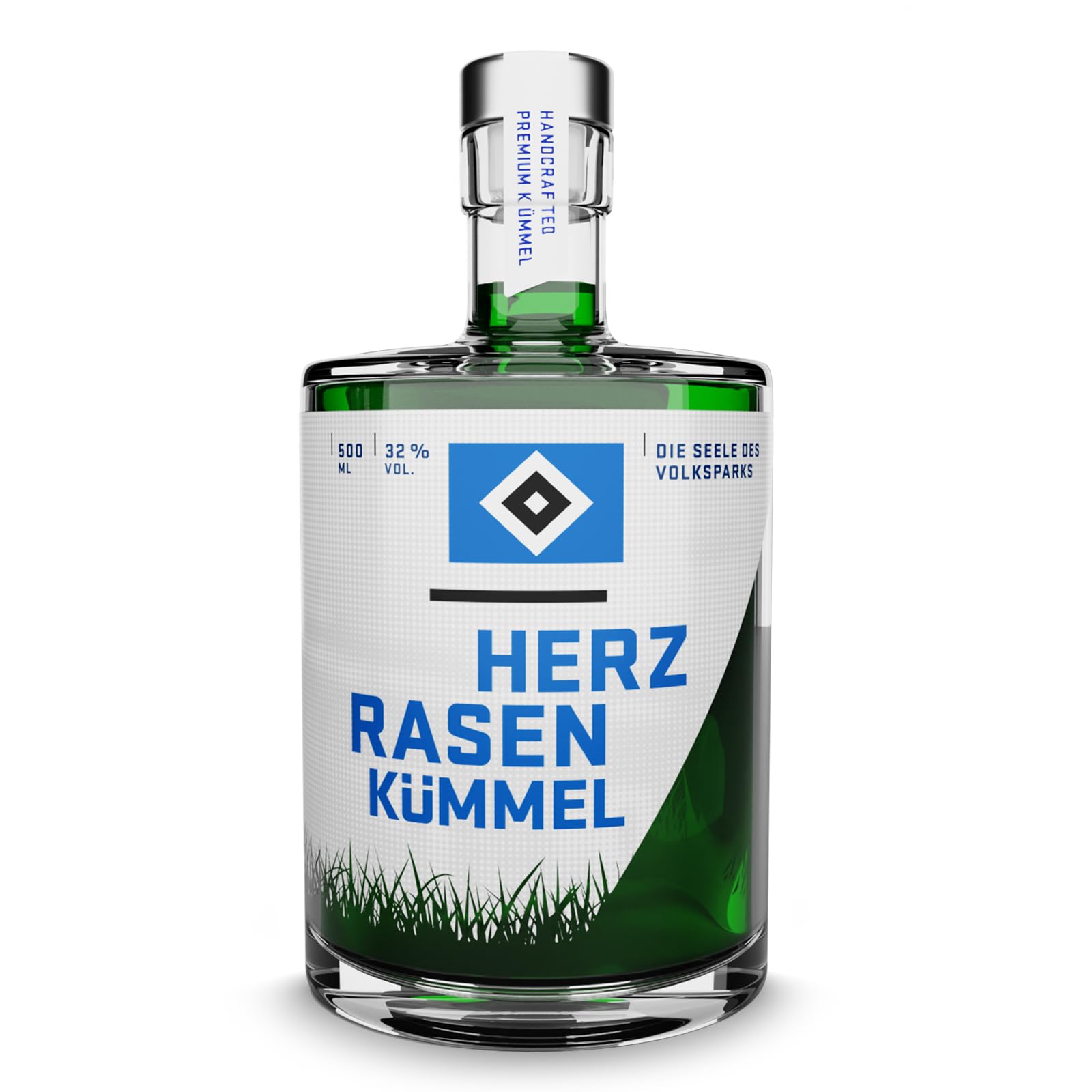 HERZRASEN HSV Edition Kümmel - Premium-Spirituose, echter Hamburger Kümmel Schnaps Spirituose, Mild & Vollmundig 32% Vol.