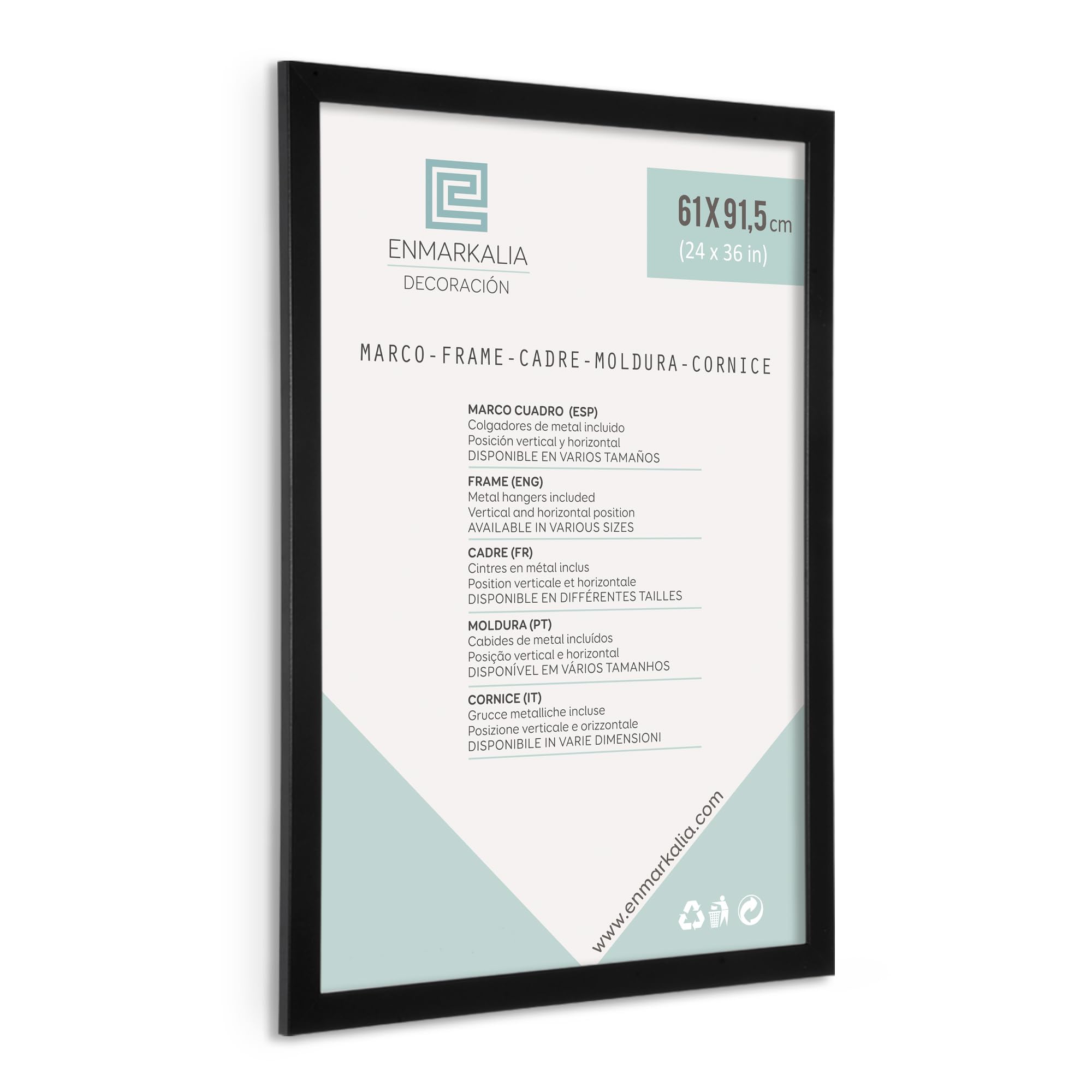 Pack de Marcos 61x91,5 (Poster) (61 x 91,5 cm (poster) x 4 uds, Negro)