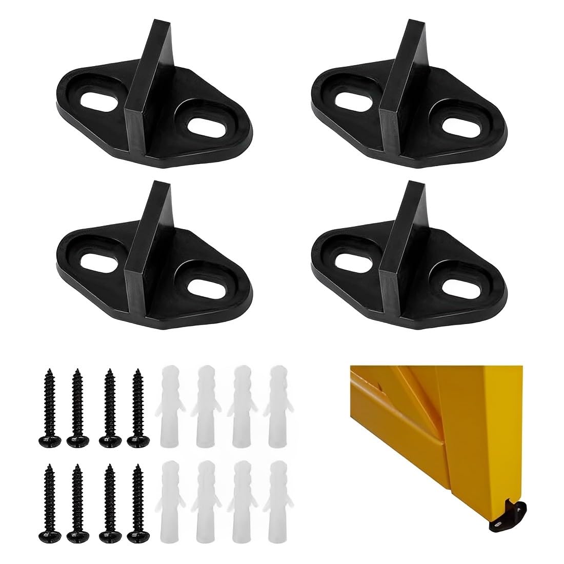 Guide Scorrevoli Porte 4 Pezzi - Guida A Pavimento Regolabile Per Porte A Barn Door | Antioscillazione - Foto 3