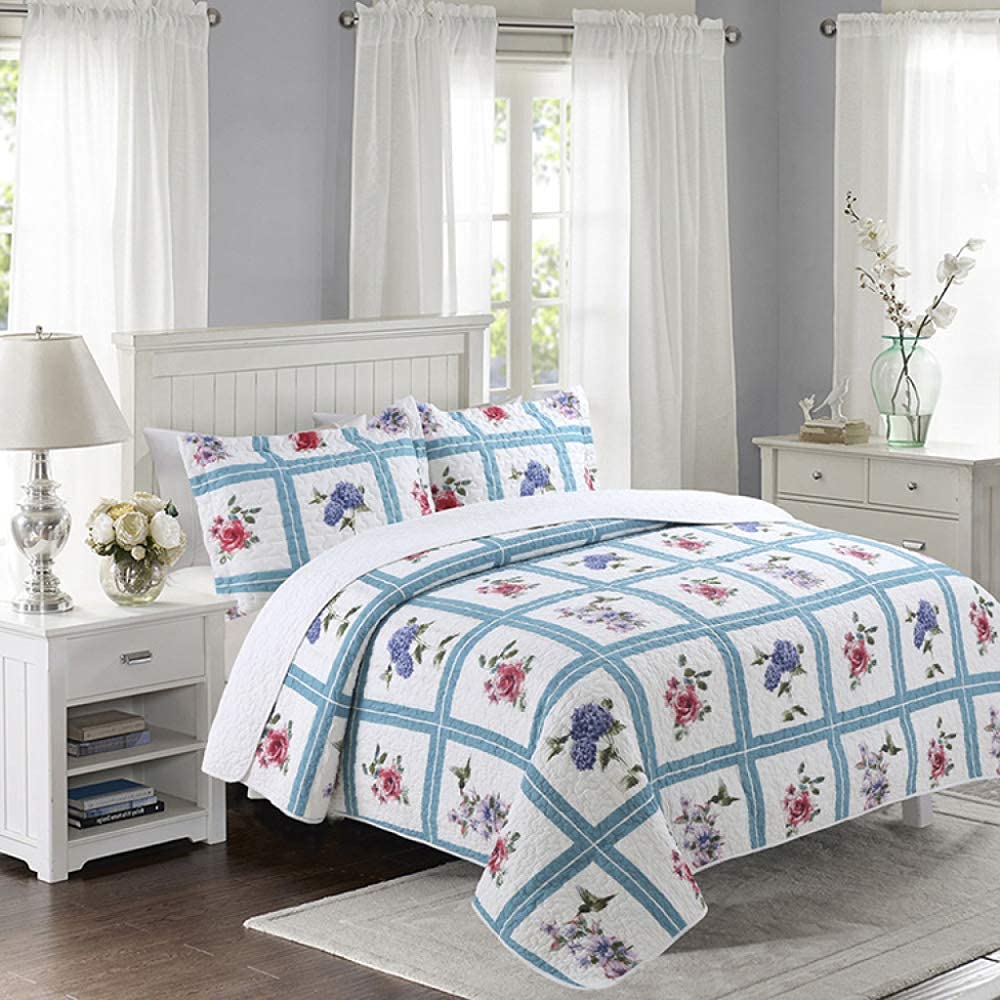 Couvre-lit matelassé léger anti-acarien pour grand lit adulte