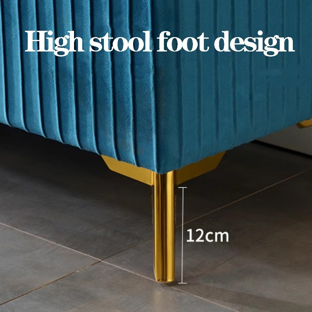 Ottomane Mit Samtknöpfen, Für Band-Wohnzimmer, Moderner Fußteilsitz, Grün, 180 cm