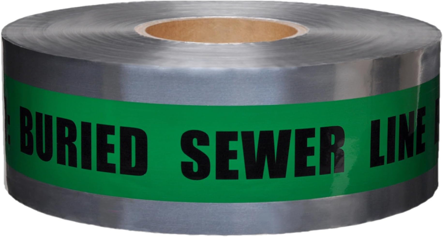 Presco Underground Detectable Tape, 3 in. x 1000 ft. (Green with Black "Caution Buried Sewer LINE Below" Printing)