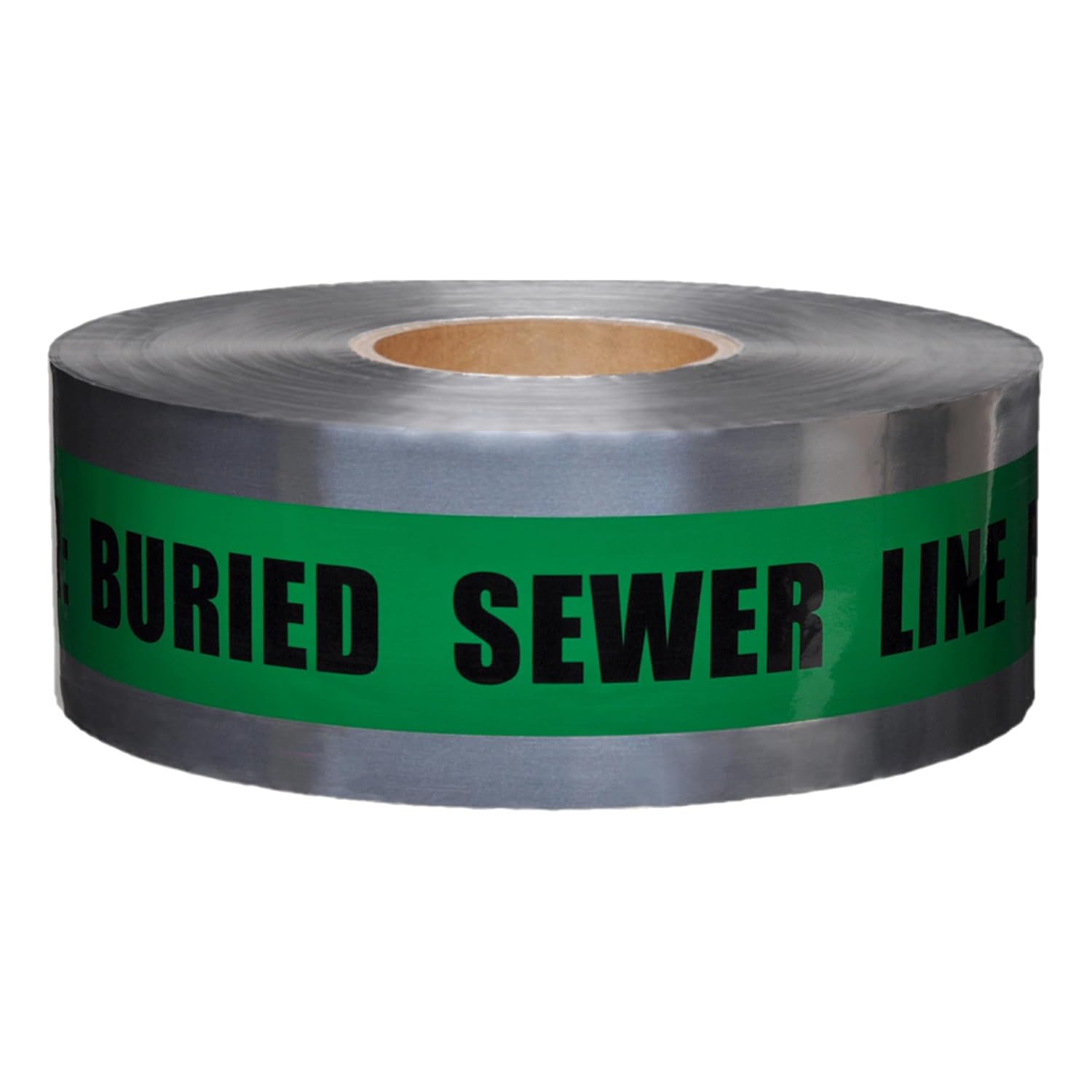 Presco Underground Detectable Tape, 3 in. x 1000 ft. (Green with Black "Caution Buried Sewer LINE Below" Printing)