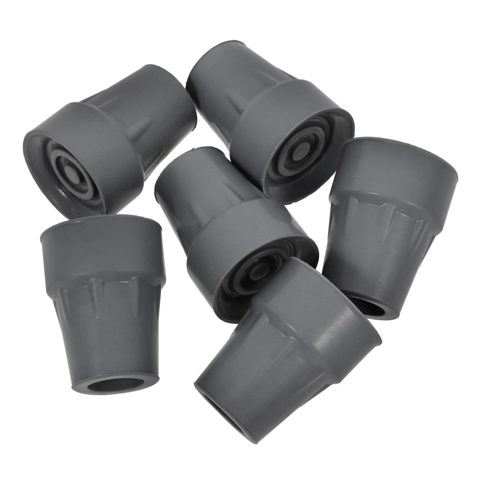 BESTYASH Alfombrilla Antideslizante Para Muletas Bastón Seniors Cubrir Apoyo Reemplazo De Fondos De Muletas Reemplazo De Puntas De Andador Caucho Grey 6 Piezas X 4