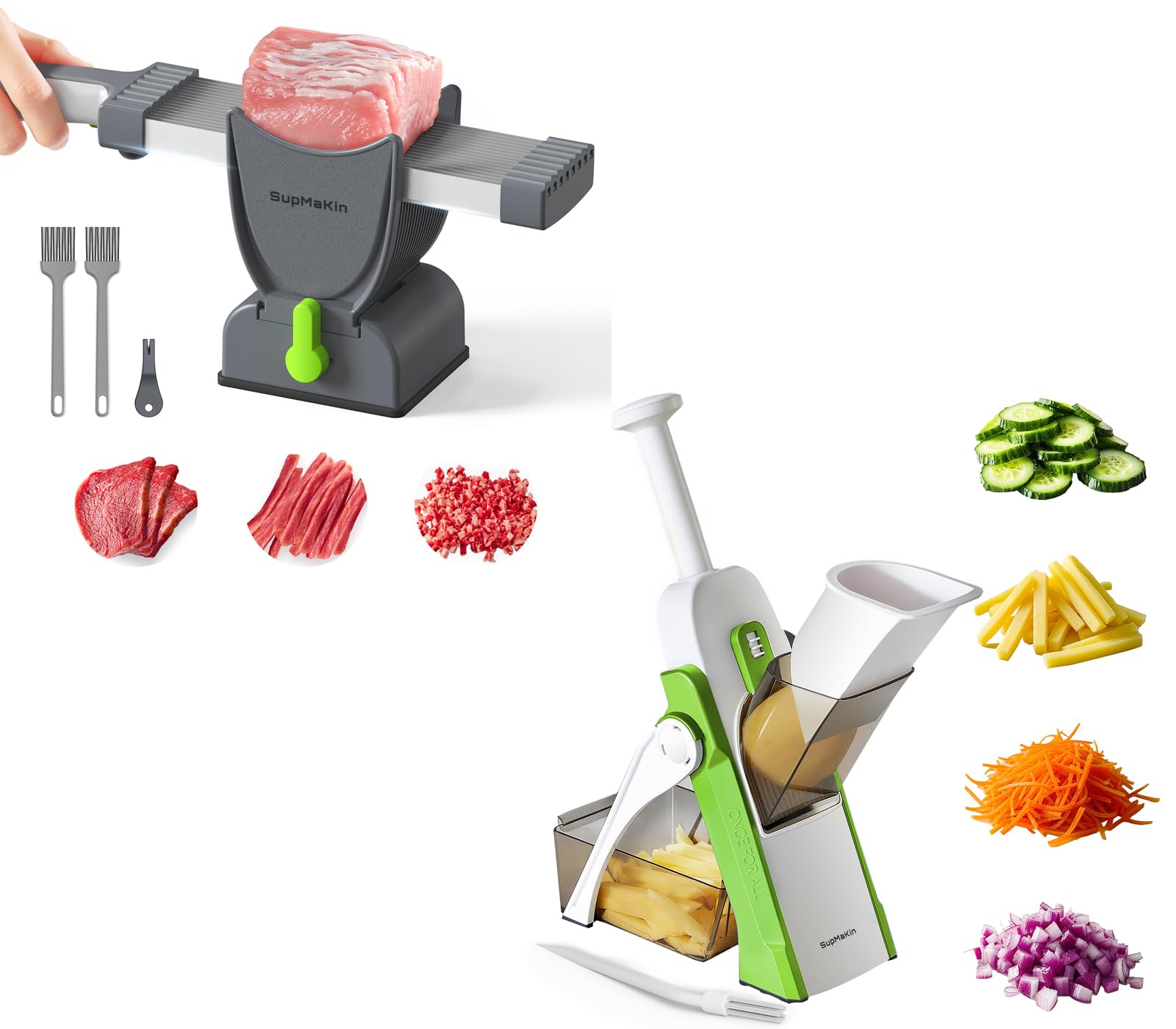 Amazon.com: SUPMAKIN Safe Mandoline Slicer &Cjopper Green+ Meat