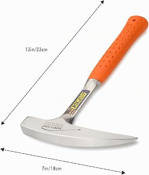 ESTWING Rock Pick EO-22P Geological Hammer with Pointed Tip and Impact Reducing Grip - Orange
