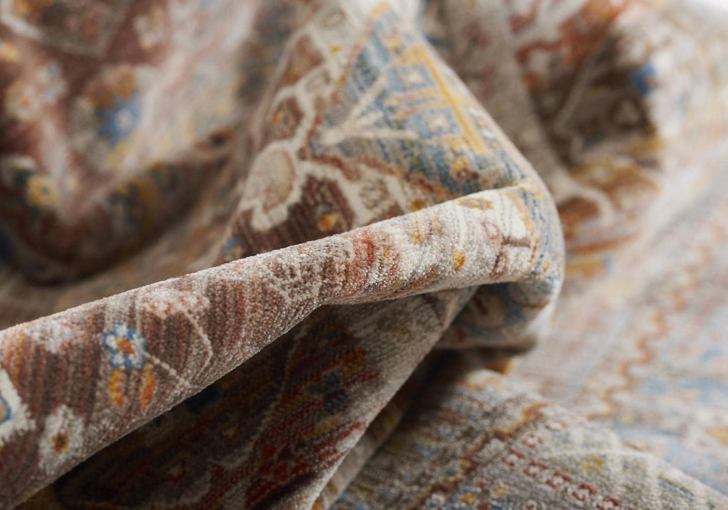 Izmir Multi-Color Wool and Synthetic Rectangular Rug 2 ft x 3 ft