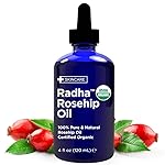 Radha Beauty 4 oz Organic Rosehip Seed Oil 100% Pure Cold Pressed - Great Carrier Oil for Moisturizing Face, Hair, Skin, & Nails, Hydrating and Nourishing